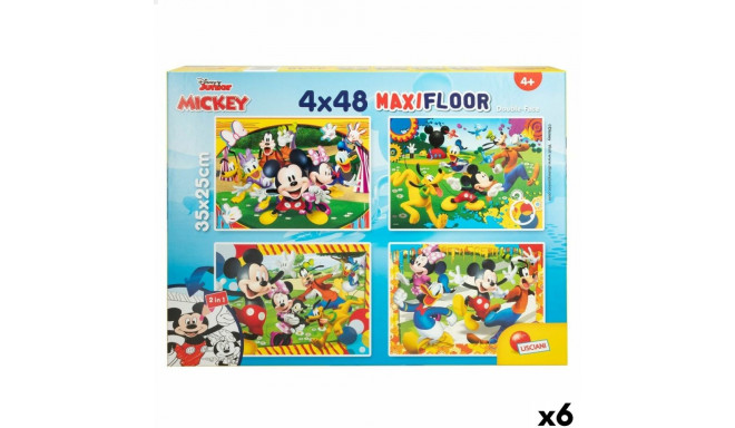 4 Pusle Komplekt Mickey Mouse 35 x 1,5 x 25 cm 48 Tükid, osad (6 Ühikut)