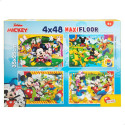 4 Pusle Komplekt Mickey Mouse 35 x 1,5 x 25 cm 48 Tükid, osad (6 Ühikut)