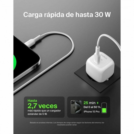 Lightning Cable Belkin WCA008KQWH White 30 W