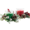 Candle DKD Home Decor Red Green 20 x 20 x 9 cm 8 x 8 x 9 cm (2 Units)