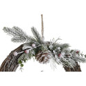 Advent wreathe DKD Home Decor Natural wicker Pineapple Snowfall 32 x 7 x 32 cm (2 Units)
