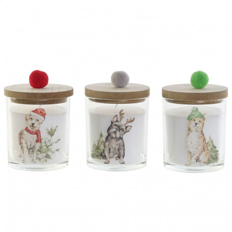 Küünal DKD Home Decor Mitmevärviline Tutid Jõulud 8 x 8 x 9 cm 8 x 8 x 11 cm (3 Ühikut) (2 Ühikut)