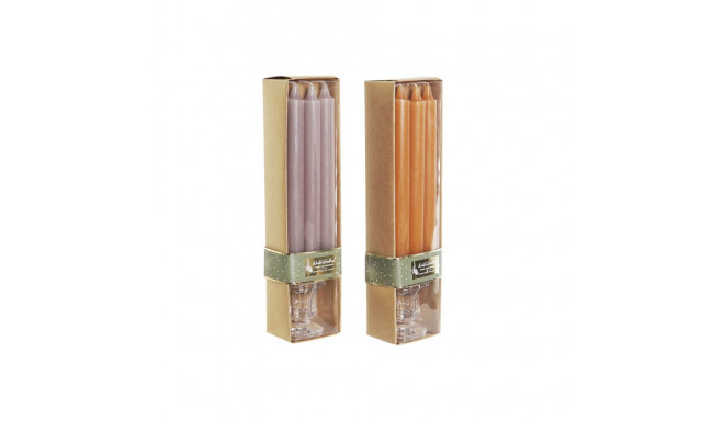 Küünla Komplekt DKD Home Decor Hall Oranž 2 x 2 x 20 cm 4 Tükid, osad (2 Ühikut)