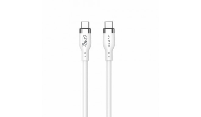 USB-C-kaabel Hyper HJ4002WHGL Valge 2 m
