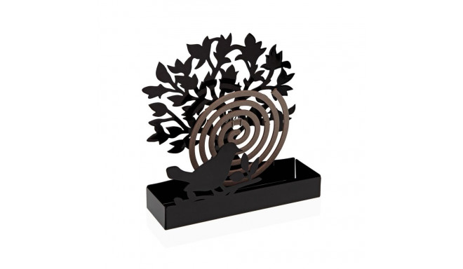 Support for mosquito coils Versa Black Metal 5 x 17 x 17 cm Tree