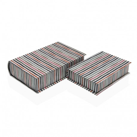 Decorative box Versa Canvas MDF Wood Book