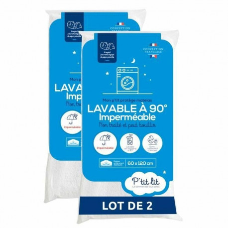 Cot protector P'TIT LIT 70 x 140 cm White 25 Pieces (25 Units)