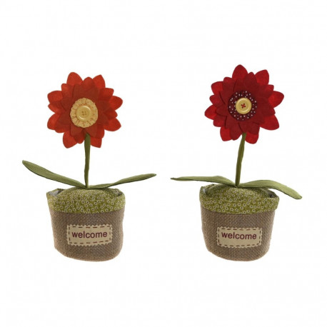 Uksfiksaator Home ESPRIT Polüester Džuut 14 x 14 x 33 cm (2 Ühikut)