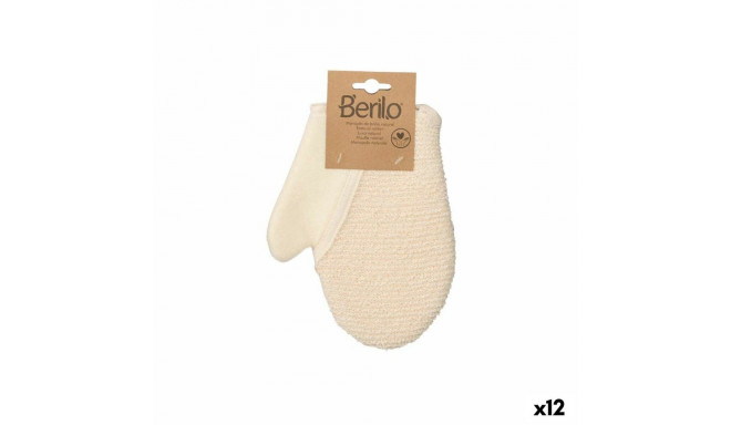 Exfoliating Mitt Berilo B7081-10 B7081-10 White Beige (12 Units)