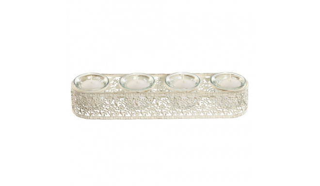 Svijećnjak Home ESPRIT Kreemikas Metall Kristall 31 x 7 x 5 cm