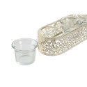 Svijećnjak Home ESPRIT Kreemikas Metall Kristall 31 x 7 x 5 cm