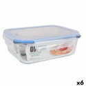 Hermetic Lunch Box Quttin Transparent Rectangular 1L (6 Units)