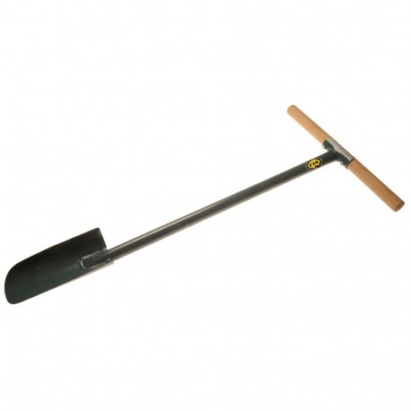 Planting auger with tubular steel shaft and wooden handle 950mm