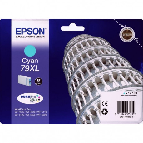 Epson tindikassett Tower of Pisa 79XL DURABrite Ultra ühepakendis, tsüaan