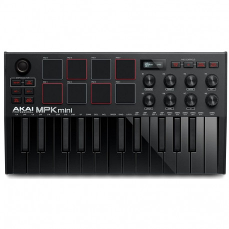 Akai MPK Mini MK3 MIDI klaviatuur 25 klahvi USB must, punane
