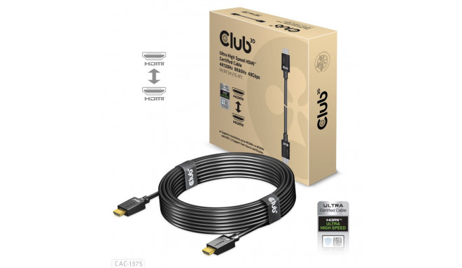 CLUB3D ultra kõrge kiirusega HDMI™ sertifitseeritud kaabel 4K120Hz 8K60Hz 48Gbps M/M 5m/16.4ft