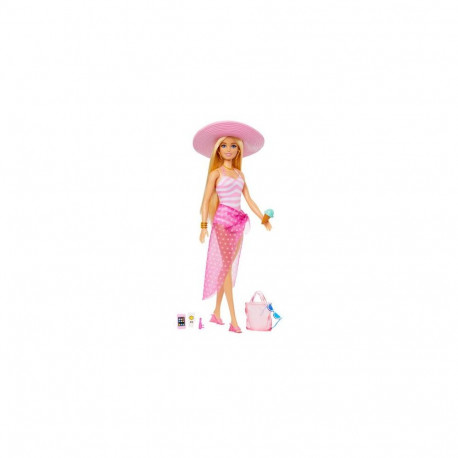 Barbie Blonde Doll with Swimsuit and Beach-Themed Accessories