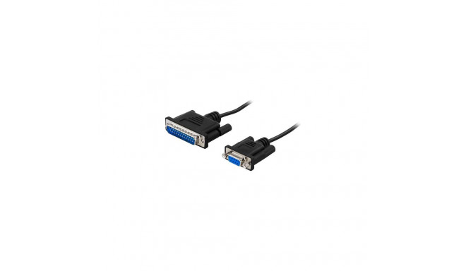 Deltaco DEL-32E-B serial cable Black 3 m DB25 DB9