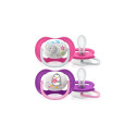 Philips AVENT SCF080/08 baby pacifier Ultra soft pacifier Orthodontic Silicone Pink, Purple