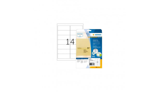 HERMA Address labels transparent matt A4 63.5x38.1 mm round corners film 525 pcs.