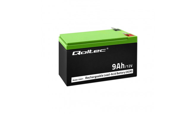 Qoltec aku 12V 9Ah Max 90A AGM