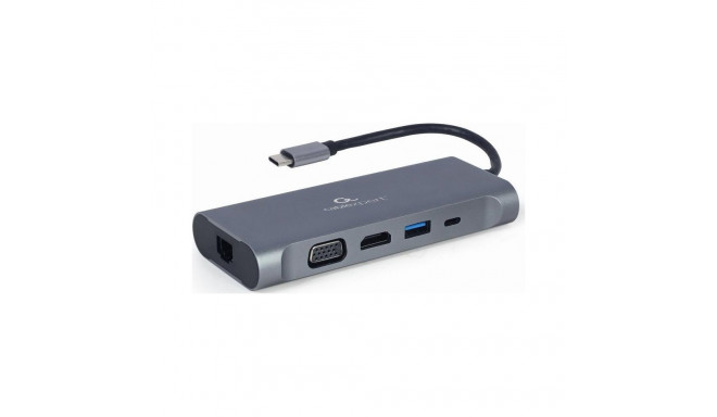 Gembird A-CM-COMBO7-01 USB Type-C 7-in-1 multi-port adapter (Hub3.0 + HDMI + VGA + PD + card reader 