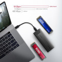 AXAGON USB-C 10Gbps - M.2 NVMe ja SATA SSD õhuke kruvivaba karp | EEM2-GTS2