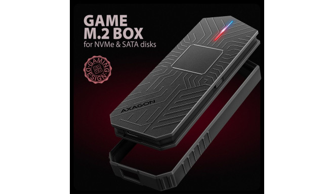AXAGON USB-C 10Gbps - M.2 NVMe ja SATA SSD mängu M.2 karp | EEM2-GAM