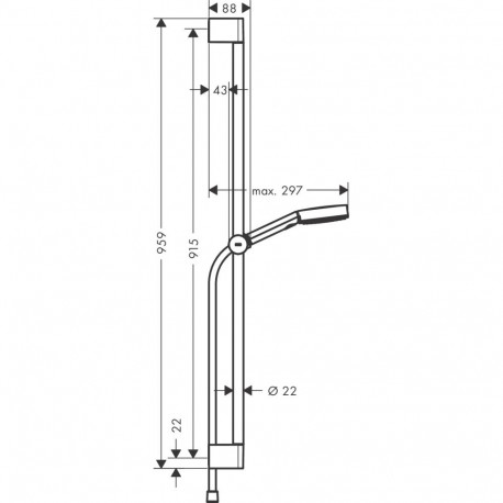Hansgrohe Pulsify Select S 05 3jet Relaxation, 24170000, kroom käsidušikomplekt