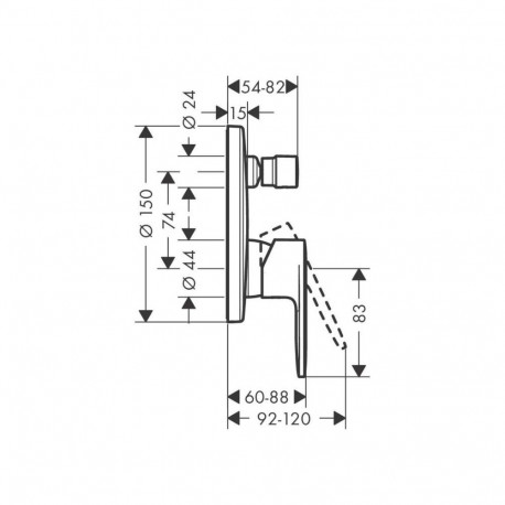 Hansgrohe Vernis Blend 71466000 peidetud segisti, kroom