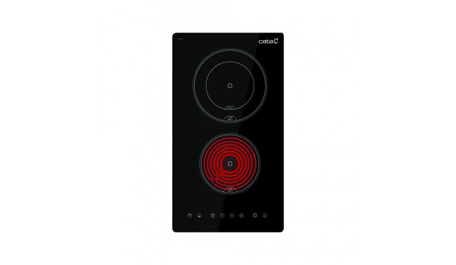 CATA Hob | TD 3002 BK | Vitroceramic | Number of burners/cooking zones 2 | Touch | Timer | Black