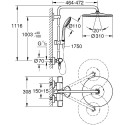 Termostaatiline dušisüsteem Grohe Euphoria System 310, 26075001, kroom