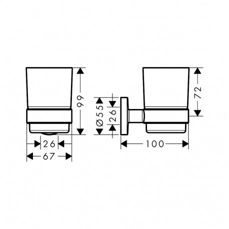 Hansgrohe Logis Universal 41718000 hambaharja hoidik