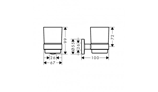 Hansgrohe Logis Universal 41718000 hambaharja hoidik