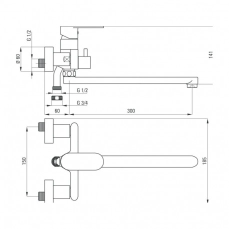 Bathroom faucet Deante Alpinia BGA 056M chrome long spout