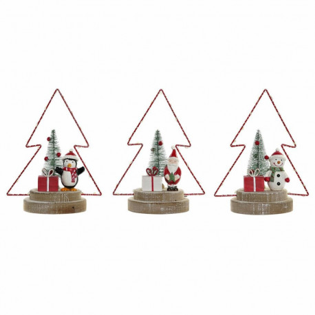 Christmas bauble DKD Home Decor Tree Metal Wood (17 x 11 x 21 cm) (3 pcs)