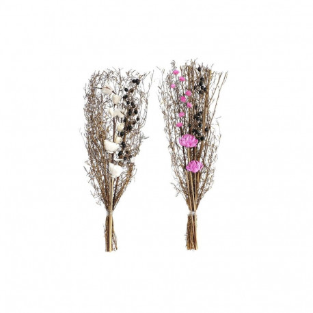 Bunch DKD Home Decor Pink Brown White Dried flower (2 Units) (30 x 30 x 65 cm)
