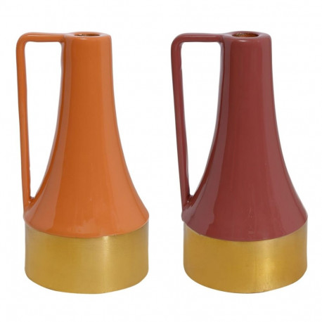 Svijećnjak DKD Home Decor Metall Lakitud (11 x 11 x 20 cm) (2 Ühikut)