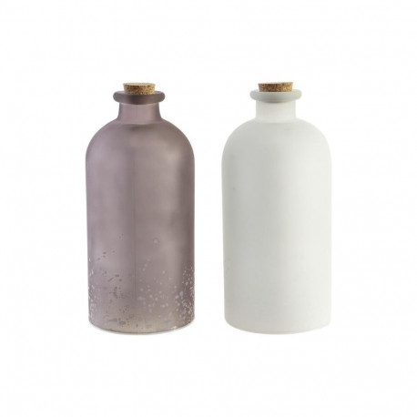 Valgustikaunistus DKD Home Decor Jõulud Pruun Valge (11 x 11 x 25 cm) (2 Ühikut)