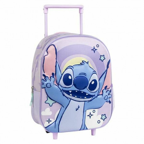 3D School Bag with Wheels Stitch Lilac 25,0 x 31,0 x 10,0 cm