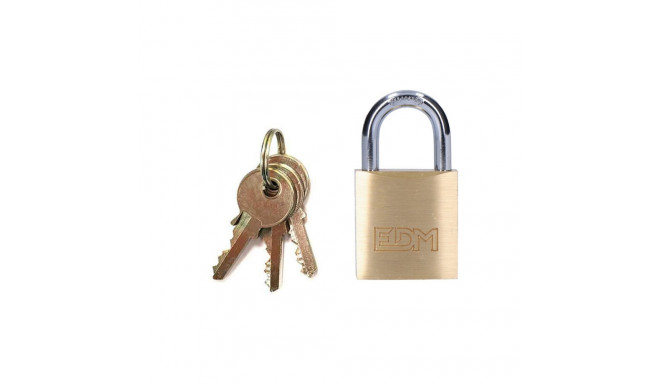 Key padlock EDM 85208 Brass 30 x 17 mm