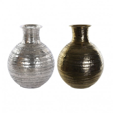 Vase DKD Home Decor Golden Silver Aluminium Modern Aged finish 38 x 38 x 50 cm (2 Units)