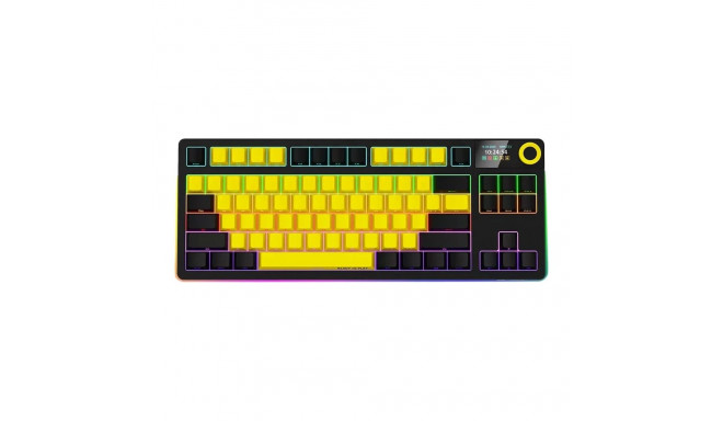 Mänguriklaviatuur Lorgar KBP70TKLW Wireless TKL mech RGB, kollane