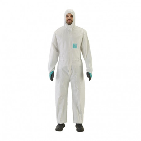 Disposable coverall Type 5/6 Ansell Alphatec 2000 Comfort, white/blue, beathable full back, size XXL