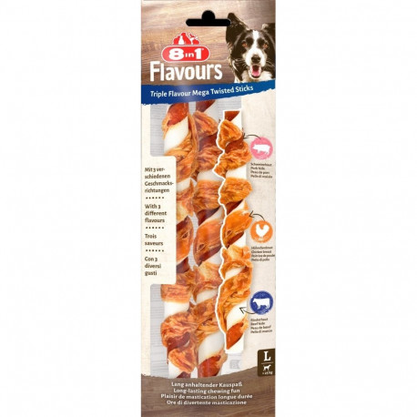 8in1 Triple Flavour Mega Twisted Sticks 140g