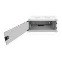 Wall-mounted network cabinet 19" 4U, SOHO 241 x 540 x 400 mm, door glass, grey, unfolded, 60kg