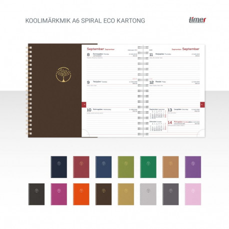 Koolimärkmik A6 Spiral ECO kartong
