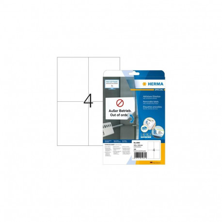 HERMA Removable labels A4 105x148 mm white Movables/removable paper matt 100 pcs.
