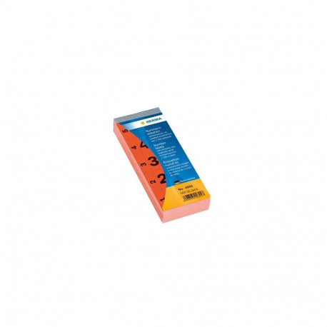 HERMA Number blocks self-adhesive red 28x56 mm 1-500