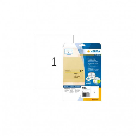 HERMA A4 self-adhesive label Rectangle Permanent Transparent 10 pc(s)